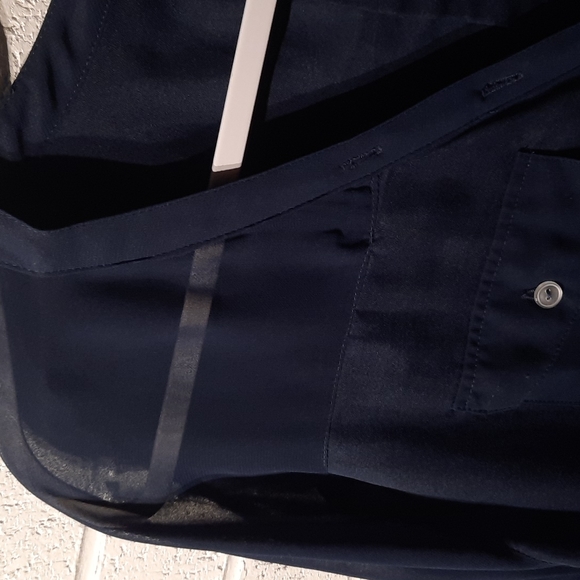 Daniel Rainn Blue Sheer Button Blouse - Picture 3 of 5